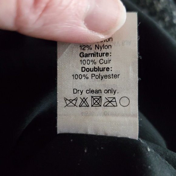 Madewell Womens Wool Blend Mini Dress Size S Black Leather Pockets Short Sleeve - Picture 7 of 8